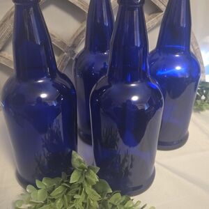 Blue Glass Decorative Bottles